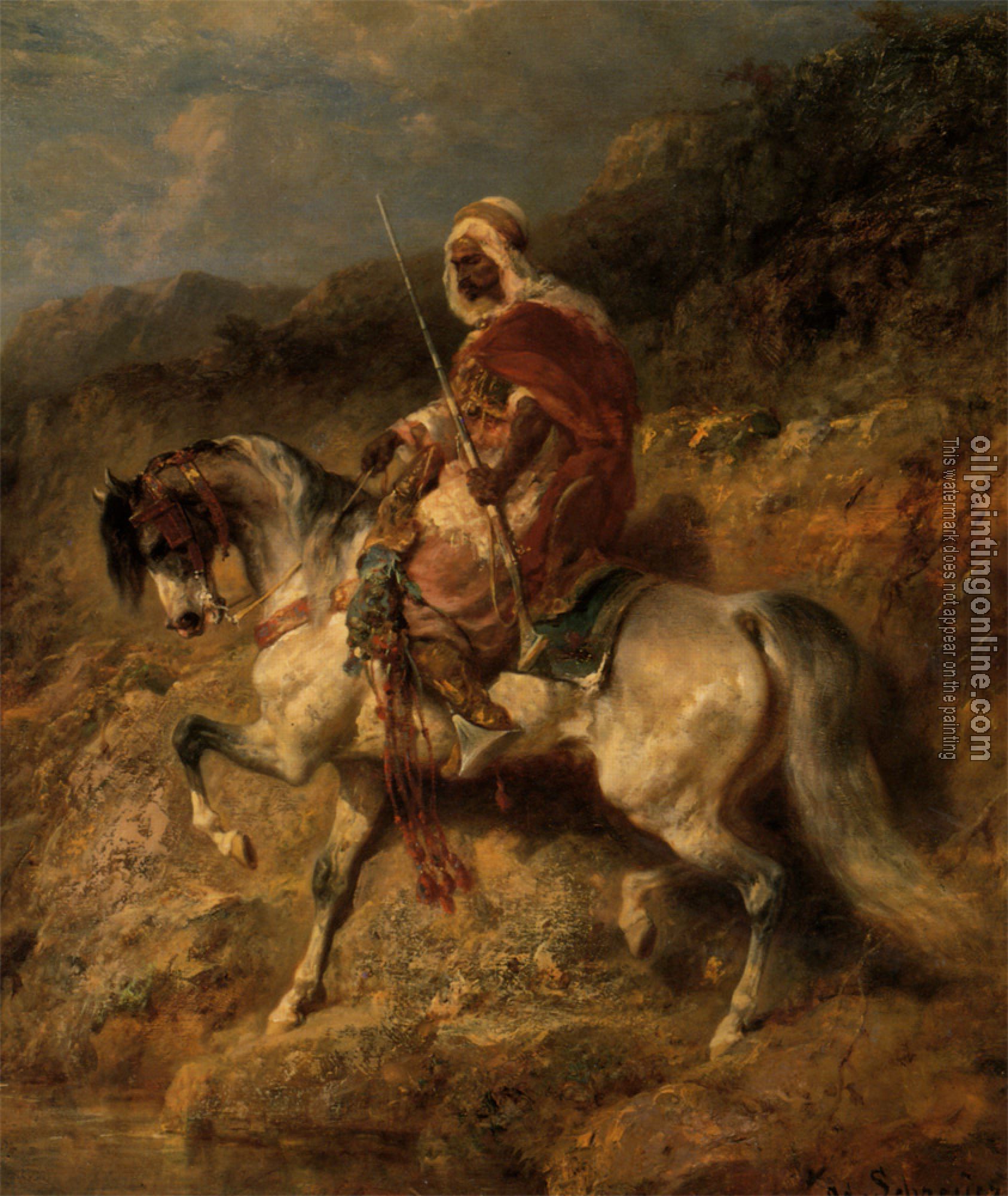 Adolf Schreyer - An Arab Horseman On The March